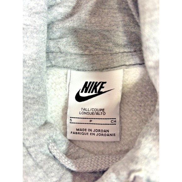 Nike Sportswear Club Fleece Gray Sweatshirt Hoodie Men's Size Sm Tall BV2654-063 - Picture 4 of 15